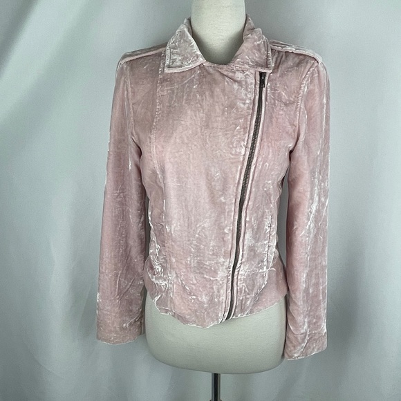 BB Dakota pink velvet moto jacket - Picture 10 of 13